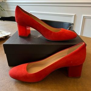 J Crew Red Block Heels | Size 9.5